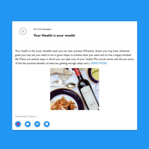 Picture showing a blog on health